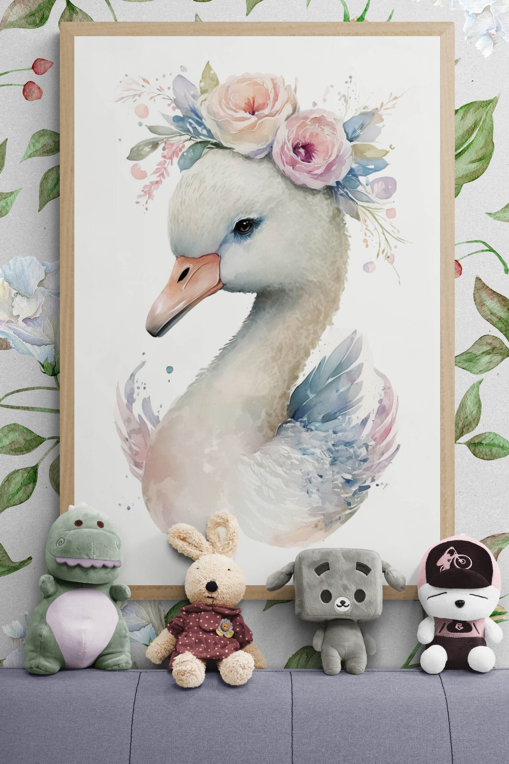 Light Swan Nursery Wall Art Décor, Nursery Art, Nursery Print, Cute ...