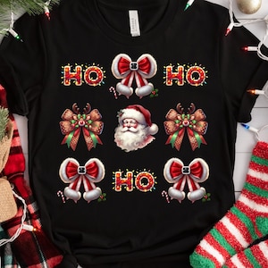 Christmas Coquette Bow PNG, Christmas PNG, Christmas Santa Bow PNG, Christmas Sublimation T Shirt Designs, Christmas Designs Png, Xmas Gifts