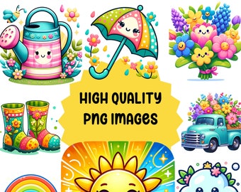Spring Clip Art, Spring Clipart Bundle, Cute Spring Clipart, Spring PNG, Floral PNG, Spring PNG Bundle, Spring Png Designs, Spring Png Files