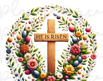 He is Risen PNG, Luke 24:6, He is Risen, Retro Easter png, Easter Christian Png, Bible Verse Easter PNG, Christian Easter Png, Spring PNG