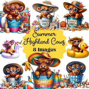 Highland Cow, Summer Highland Cow, Highland Cow Clipart, Highland Cow PNG, Cow PNG, Cow Art, Highland Cow Sublimation, Highland Cow Gifts