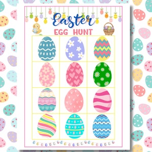 Búsqueda del tesoro de huevos de Pascua, búsqueda del tesoro para niños, búsqueda del tesoro, búsqueda del tesoro de Pascua imprimible para niños, juego de búsqueda del tesoro de huevos de Pascua