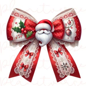 Christmas Coquette Bow PNG, Christmas PNG, Christmas Santa Bow PNG, Christmas Sublimation T Shirt Designs, Christmas Designs Png, Xmas Gifts