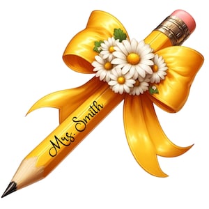 Lehrer Anerkennung Geschenk, benutzerdefinierte Lehrer Geschenk, Lehrer Bleistift Kokette Bogen PNG, Lehrer Kokette PNG, Bleistift Bogen PNG, Zurück in der Schule Png