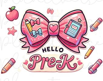 Hello Pre-K PNG, Pre-K PNG, Miss Pre-K Png, Back to School png, First Day of School Png, School Png, Pre-K Student Shirt, DTF Png,Pre K Png