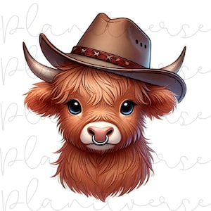 Stylish Highland Cow PNG, Highland Cow, Highland Cow Clipart, Highland Cow Sublimation, Highland Cow Gift,Highland Cow DTF Image for Tshirts