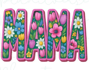 Blumen Mama PNG, Muttertag PNG, Mama PNG, Blume Png, Mama mit Blumen Png, Mama Sublimation, Frühling Png, Geschenk für Mama, Mama Png, Clipart