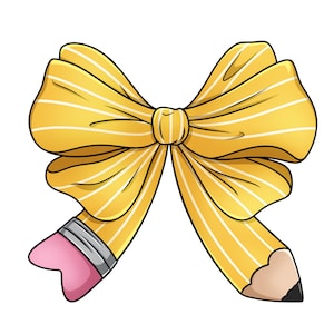 Pencil Bow PNG, Personalized Teacher Gift PNG, Teacher Appreciation Gift, Teacher Pencil Coquette Bow PNG, Teacher Coquette Bow,Teacher Gift