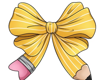 Pencil Bow PNG, Personalized Teacher Gift PNG, Teacher Appreciation Gift, Teacher Pencil Coquette Bow PNG, Teacher Coquette Bow,Teacher Gift
