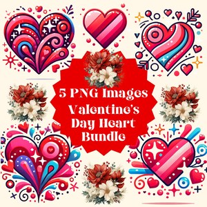 Heart PNG Bundle, Valentines Day Heart PNG, Heart PNG File, Stylized Hearts Png, Heart Clipart, Heart Sublimation, Love Png, Valentine Png,