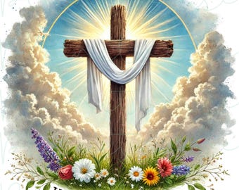 He is Risen PNG, Matthew 28:6 PNG, He is Risen PNG Toddler, He is Risen Png Wildflower Png Spring, Easter Religious Png,Christian Easter Png