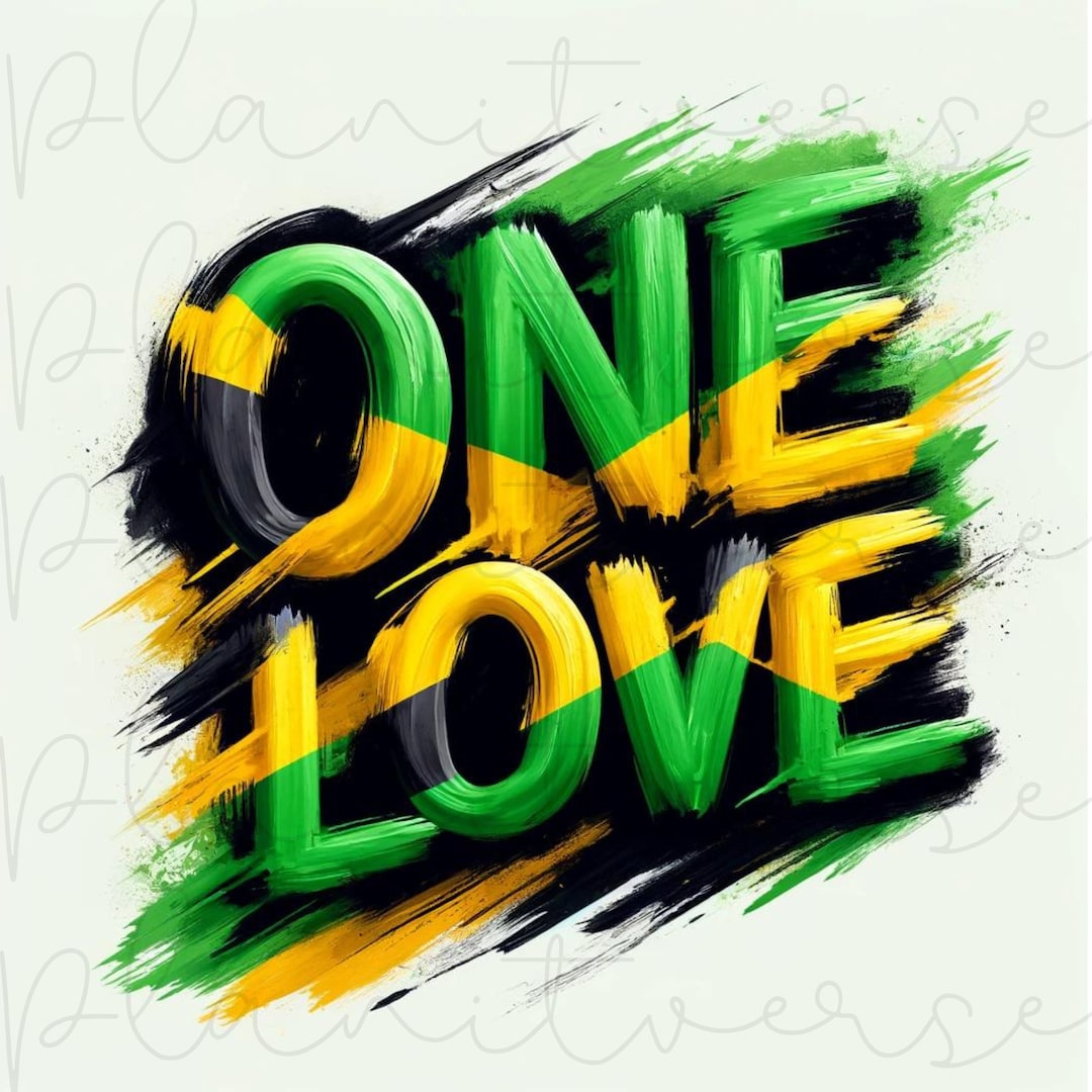 Jamaica, One Love PNG, Jamaican Flag Colors, Music Bob Marley