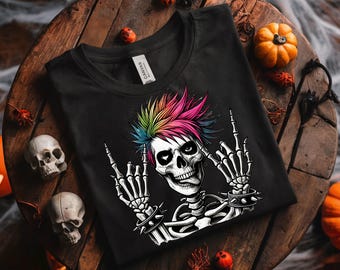 頭蓋骨、頭蓋骨 PNG、スケルトン PNG、パンクロッカー、スケルトン クリップアート、ロックンロール、ロック オン PNG、ハロウィーンの頭蓋骨 PNG、スカル クリップアート、DTF PNG