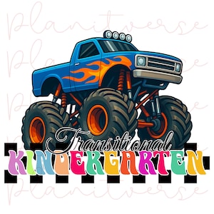Transitional Kindergarten, TK Monster Truck Png, TK Teacher, First Day Of School, TK Png for boys, Back to School For Boys Png, Tk Png