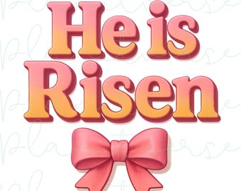 He is Risen PNG, Luke 24:6, He is Risen, Retro Easter png, Easter Christian Png, Bible Verse Easter PNG, Christian Easter Png, Spring PNG