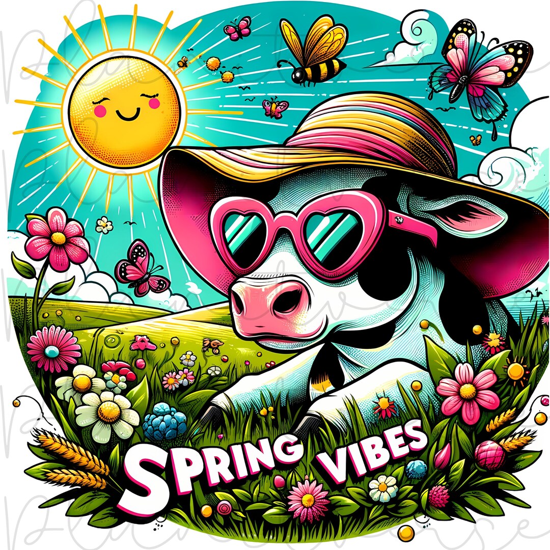 Spring Cow Png, Hello Spring PNG Designs, Spring Clipart, Spring ...