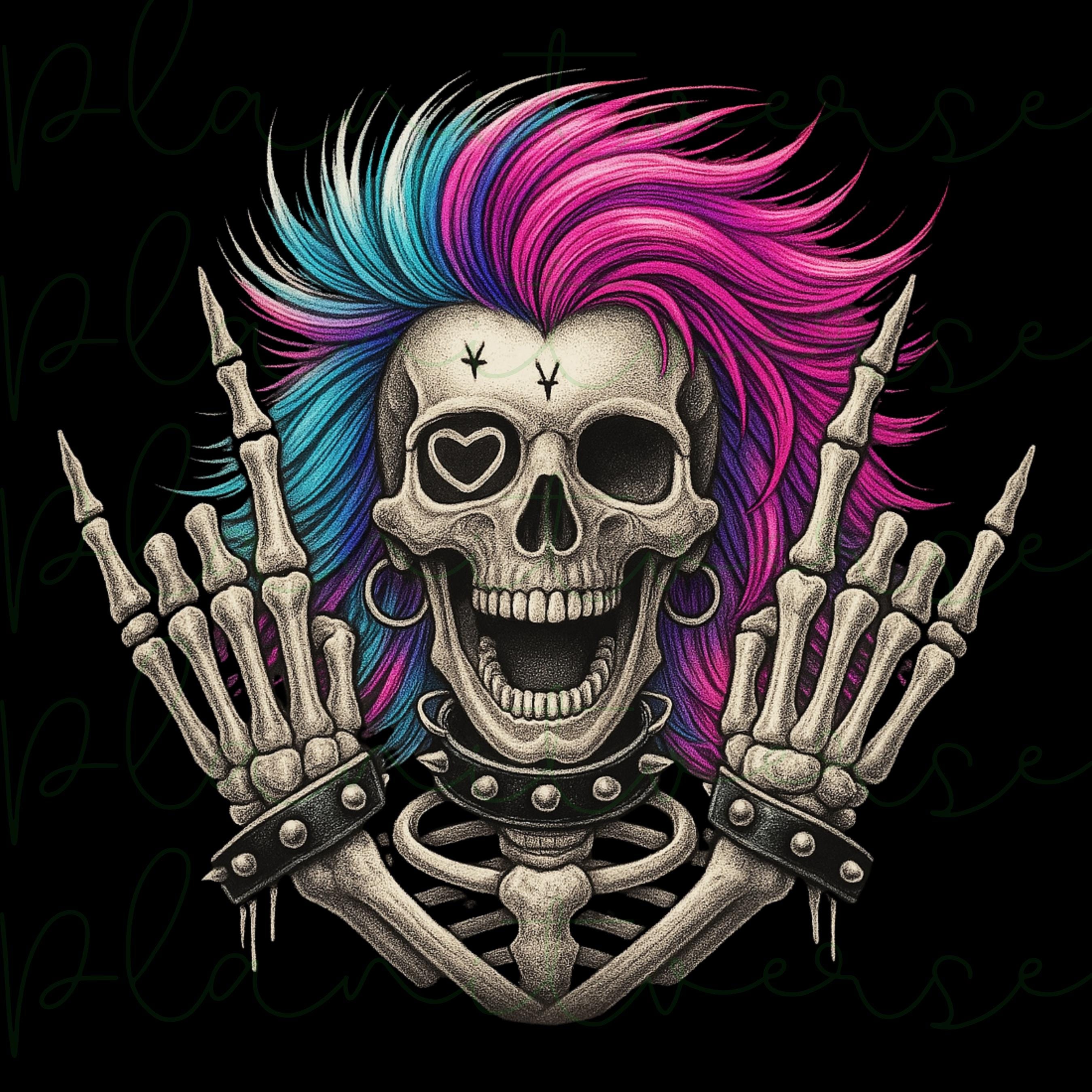 Punk Rocker Skeleton Vector Skull, Skull PNG, Skeleton PNG, Punk Rocker, Skeleton Clipart, Rock and ...