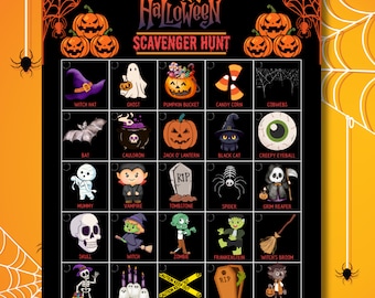 Gra w poszukiwanie skarbów na Halloween, słodka gra na imprezę z poszukiwaniem skarbów na Halloween dla dzieci, gry na Halloween do wydrukowania, poszukiwanie skarbów, gra w poszukiwanie skarbów