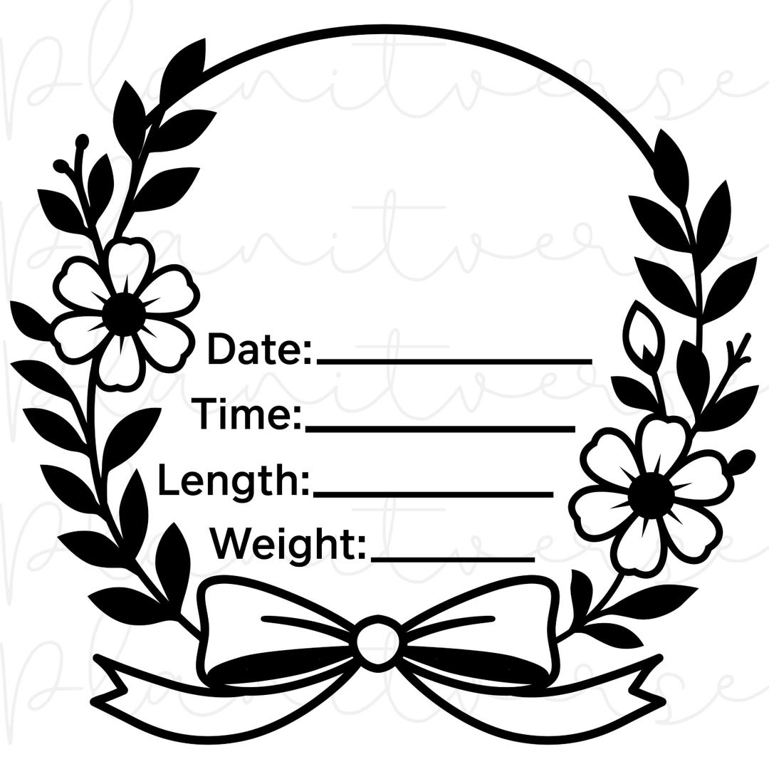 SVG Baby Birth Stat Laser Files, Baby Announcement SVG, Birth Stats ...