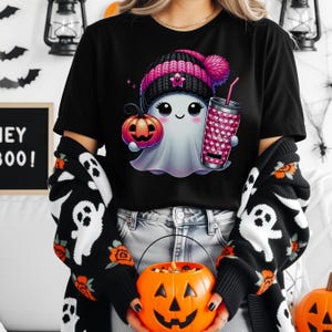 Cute Ghost PNG, Halloween PNG, Ghost Png, Halloween Sublimation, Coffee Png, Boujee Png, Boujee Ghost, Halloween T-shirt Design Png,DTF Png image 2
