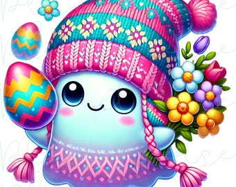 Cute Easter Ghost PNG, Easter Vibes PNG, Easter vibes, Kids Easter, Happy Easter Day png, Easter Sublimation, Easter Png, Floral Ghost Png