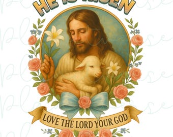 He is Risen PNG, Luke 24:6, He is Risen, Retro Easter png, Easter Christian Png, Bible Verse Easter PNG, Christian Easter Png, Spring PNG