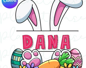Custom Name Easter Bunny PNG, Easter PNG, Personalized Easter PNG Digital Download, Easter Png Kids Name, Easter Name Png, Easter Template