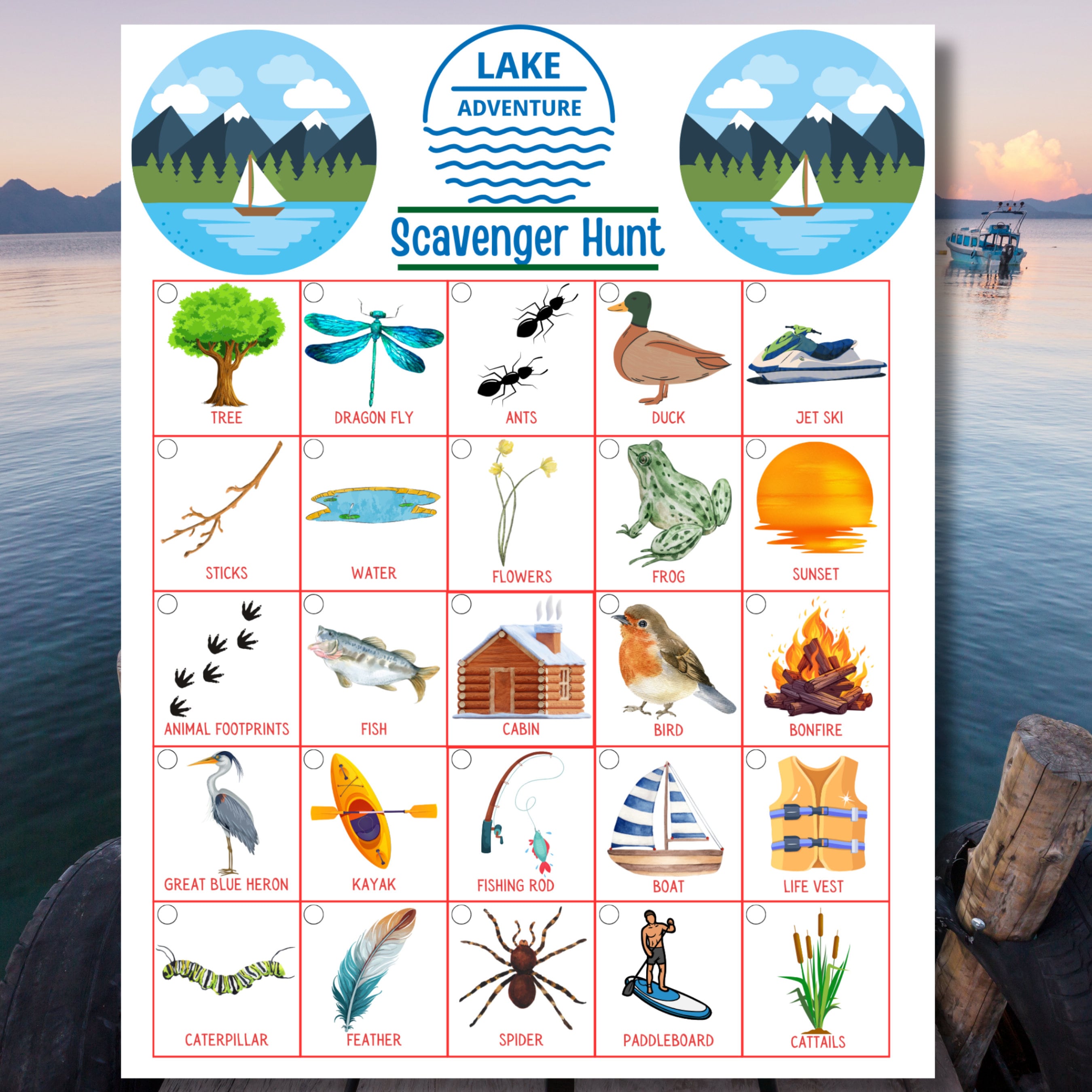 Scavenger Hunt, Lake Scavenger Hunt for Kids, Scavenger Hunt for Kids ...
