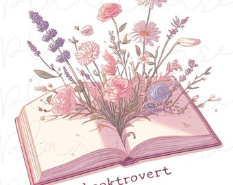 Booktrovert PnG, Libro floreale, Sublimazione letteraria, Fiori di campo del libro, Libri di fiori, PNG amante dei libri, Libri PNG, Sublimazione degli amanti dei libri