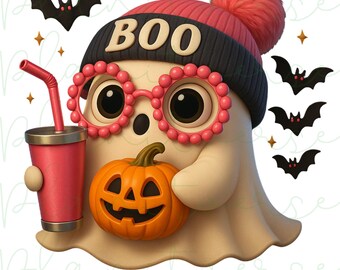 Schattig spook png, Halloween png, spook png, schattig halloween png, herfst png, digitaal schattig spook png, boujee spook png, pompoen png, boujee png