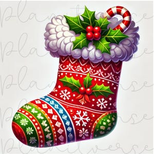 Christmas Stocking PNG, Christmas PNG, Christmas Decoration, Christmas Stocking Clipart, Christmas Clipart, Christmas Stocking Sublimation