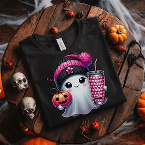 Cute Ghost PNG, Halloween PNG, Ghost Png, Halloween Sublimation, Coffee Png, Boujee Png, Boujee Ghost, Halloween T-shirt Design Png,DTF Png image 1