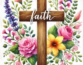 Faith Cross PNG, Christian PNG, Jesus Cross PNG, Sublimation Faith Cross, Faith Clipart Png, Christian Cross Png, Religious Png, Faith Png