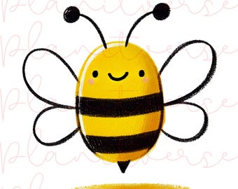 Bee PNG, Bee Sublimation Download, Bee Clipart Commercial, Bee PNG For Kids, Cute Bee PNG, Child Drawing Png, Bee Png Design, Kids Bee Png