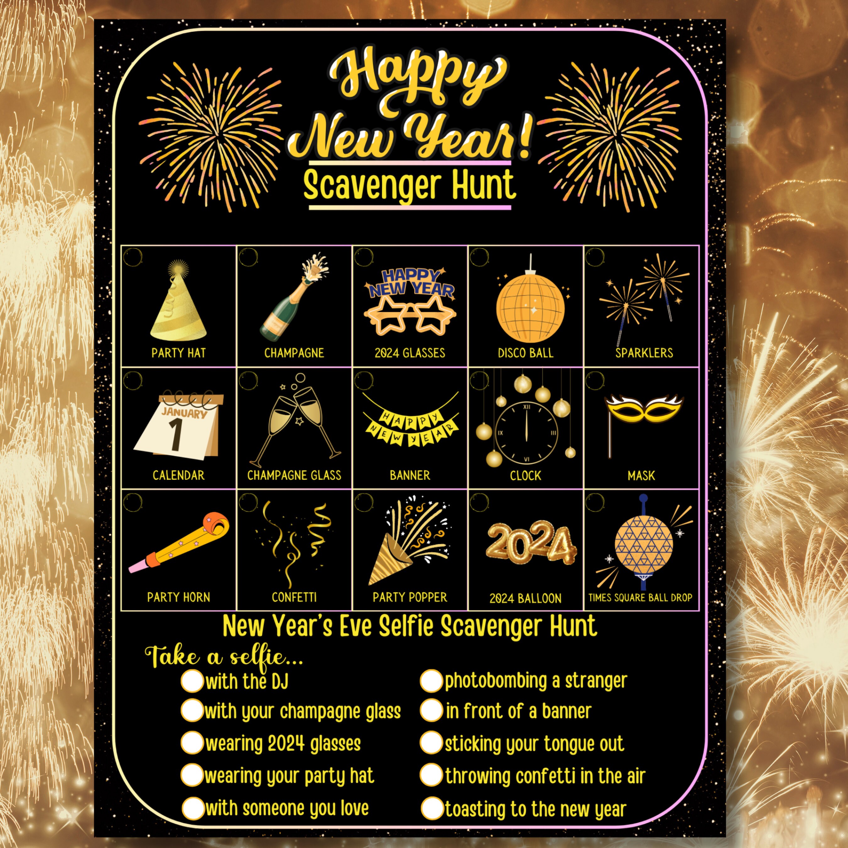 New Year's Scavenger Hunt, Scavenger Hunt, New Year's Scavenger Hunt