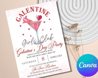 Galentine's Day Invitation Digital, Galentines Party, Galentine's Day Invite Funny, Editable Galentines Invitation, Galentines Party Invite