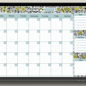 Plantilla de planificador mensual, Planificador mensual sin fecha, Plantilla Goodnotes del planificador mensual, Planificador digital mensual, Planificador mensual digital