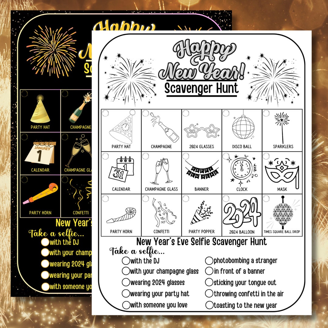 New Year's Scavenger Hunt, Scavenger Hunt, New Year's Scavenger Hunt