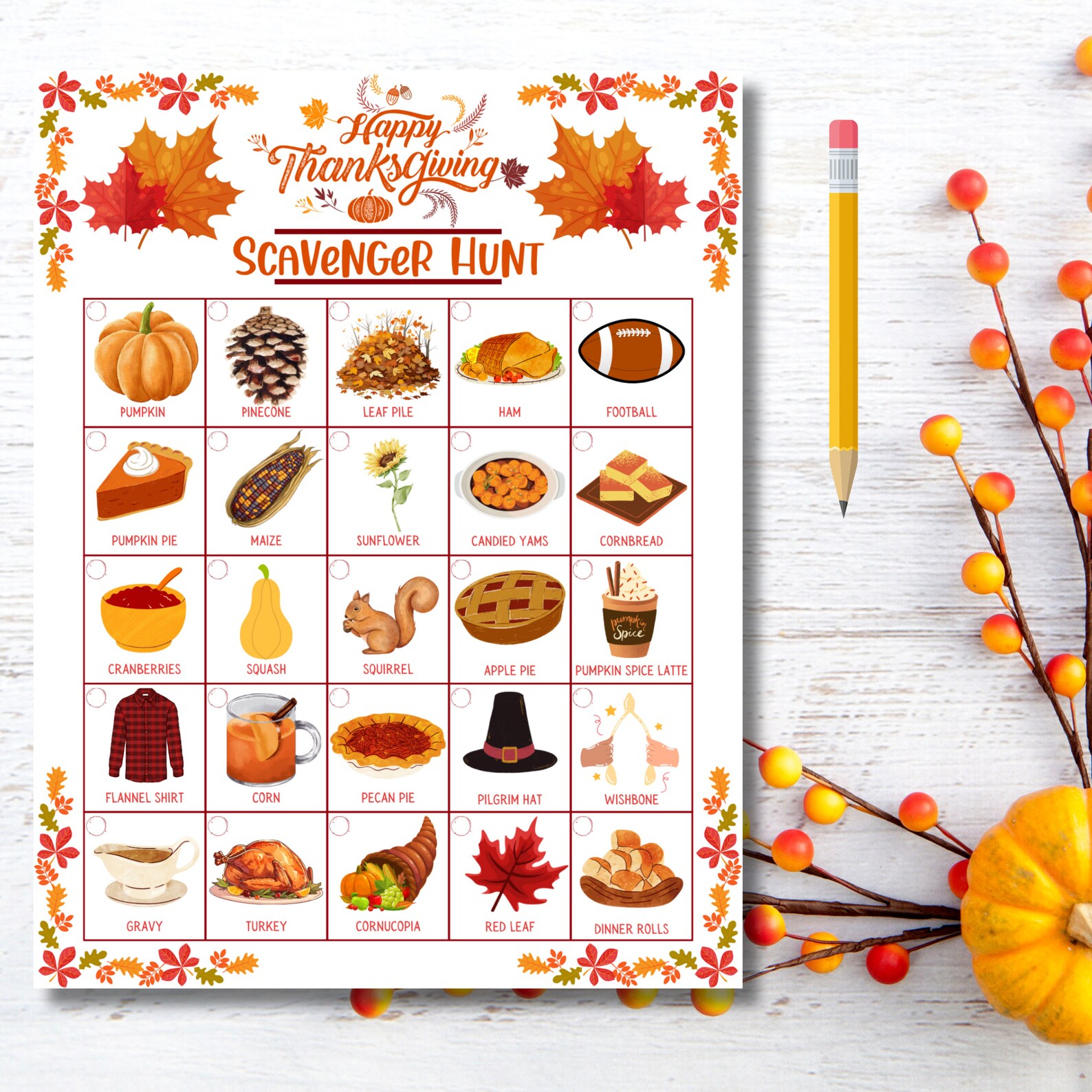 Scavenger Hunt for Kids, Scavenger Hunt, Thanksgiving Scavenger Hunt ...