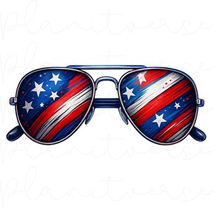 American Flag Sunglasses PNG, Independence Day, 4th of July Sunglasses, Fourth Of July Png, Independence Day Png, USA Flag Sunglasses