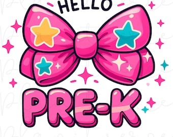 Hello Pre-K PNG, Pre-K PNG, Miss Pre-K Png, Back to School png, First Day of School Png, School Png, Pre-K Student Shirt, DTF Png,Pre K Png