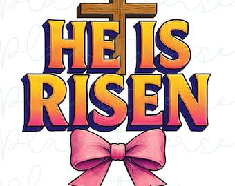 He is Risen PNG, Luke 24:6, He is Risen, Retro Easter png, Easter Christian Png, Bible Verse Easter PNG, Christian Easter Png, Spring PNG