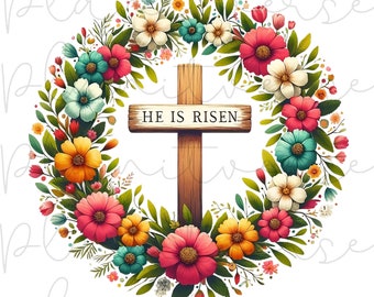 He is Risen PNG, Luke 24:6, He is Risen, Retro Easter png, Easter Christian Png, Bible Verse Easter PNG, Christian Easter Png, Spring PNG