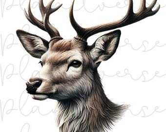Deer Head PNG, Deer Sublimation, Deer Clipart, Big Buck Digital Download, Deer Hunting, Hunting Png, Buck Png, Deer Season, Hunting PNG, DTF