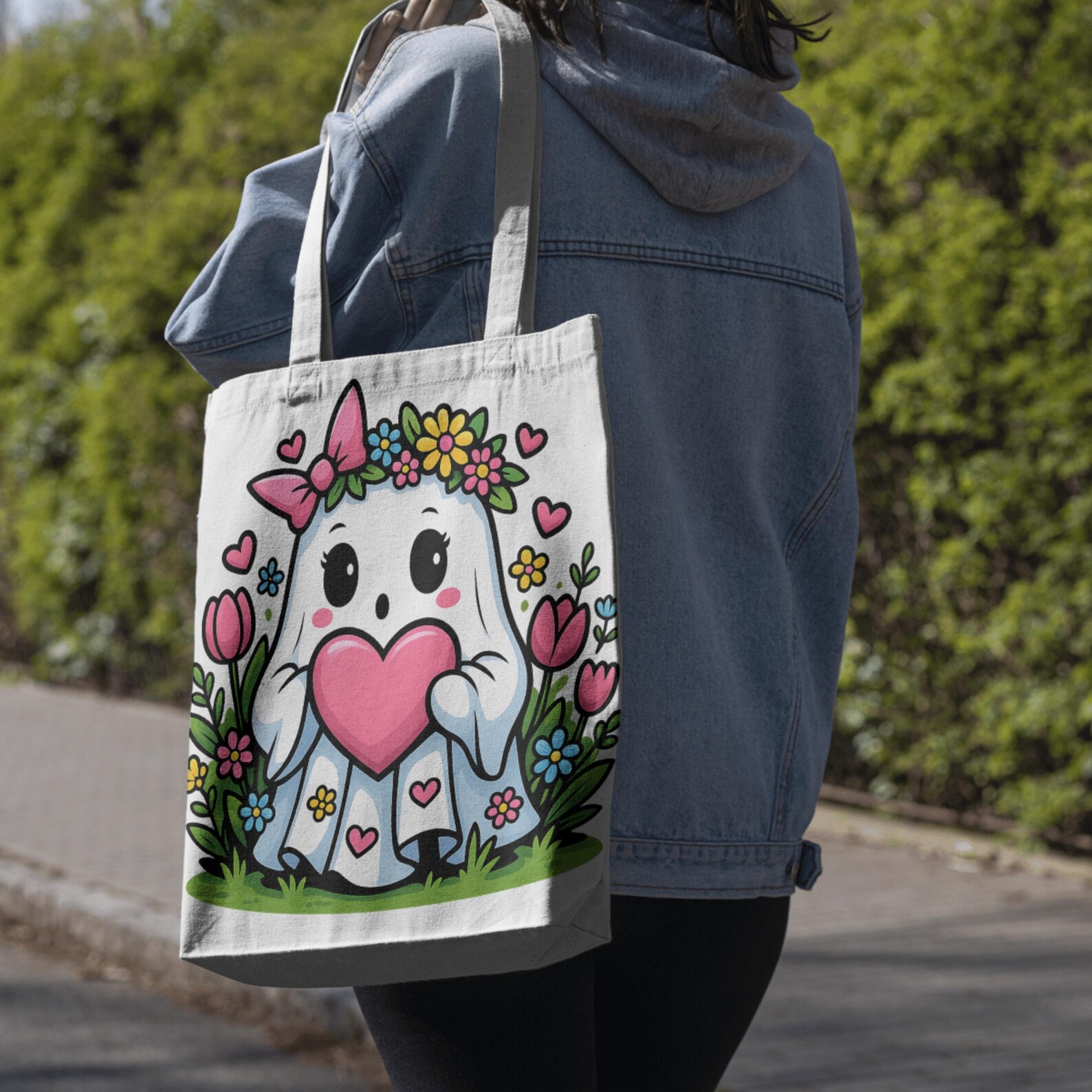 Cute Ghost Clipart for Spring, Cute Ghost PNG, Spring Ghost PNG, Spring ...