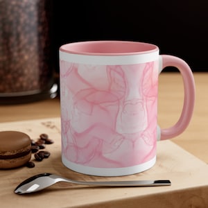 Marble pink yellow Neon Customized Name Ceramic Coffee Mug, 11oz