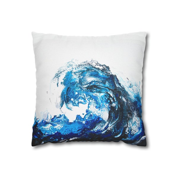 Big Wave Square Pillow Case - High Quality Printing both sides 14" x 14" / 35,5 x 35,5 cm