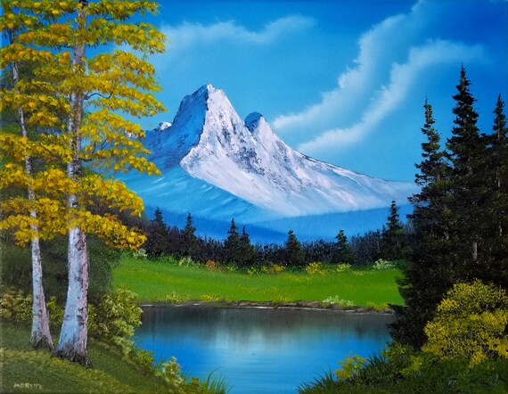 Mountain Oasis Original Oil Painting on Stretched Canvas by Ken