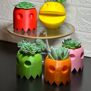 Pac man inspired succulent planter set of 5