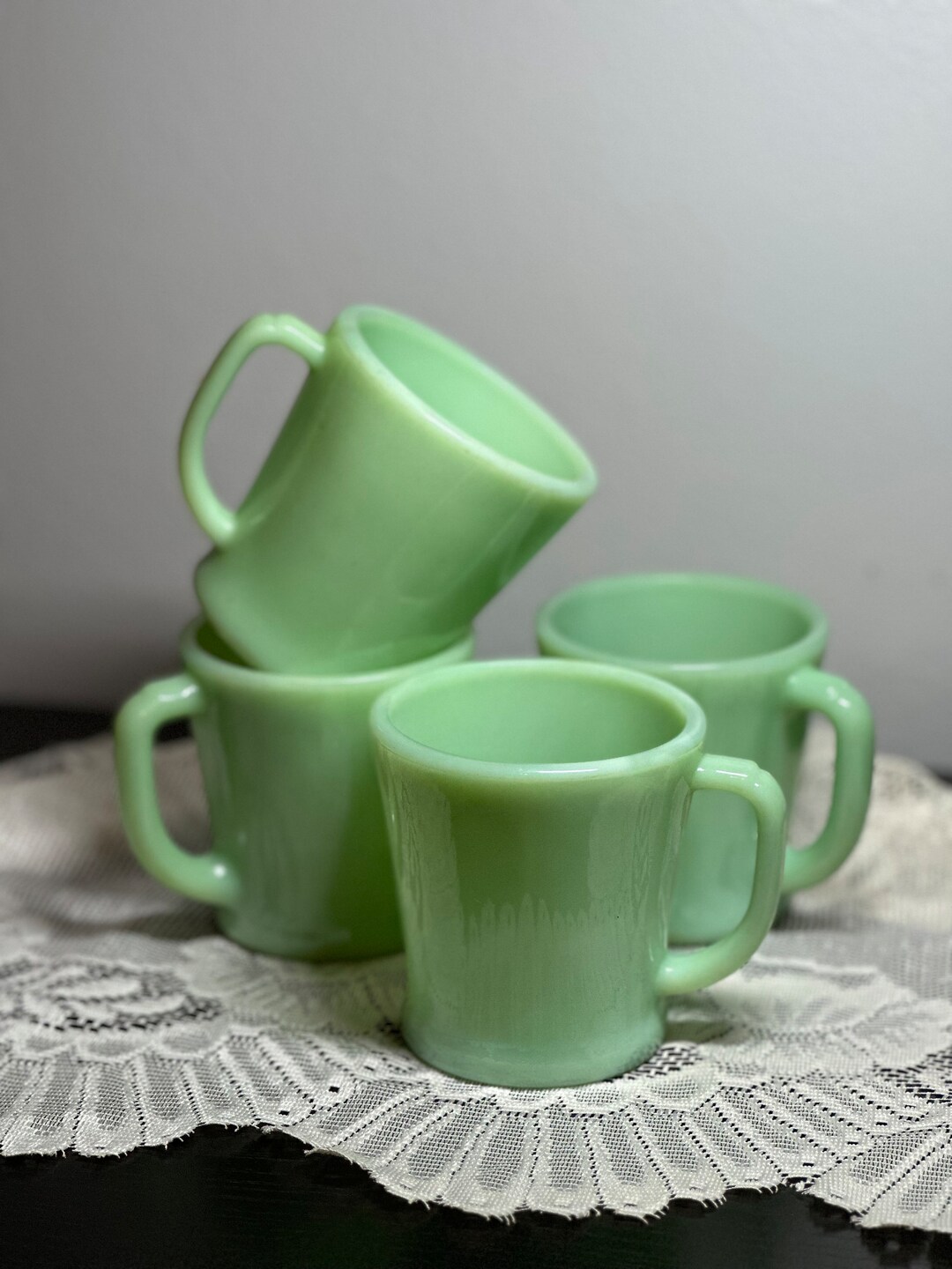 Rare Jadeite Vintage Coffee Mugs Set of 4 Etsy